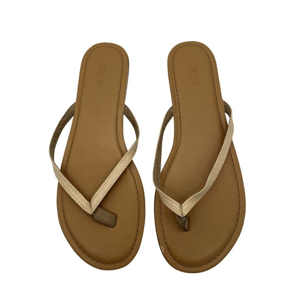 J Crew Shoes Womens Size 10 Tan Beige Flip Flop‎ Sandals BW890 Casual